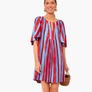 Pomander Place Painterly Stripe Finley Flutter Sleeve Dress - Tuckernuck